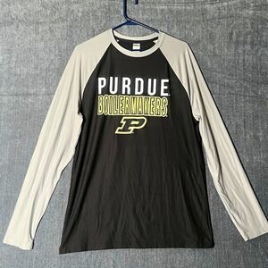 Sideline Apparel Purdue Boilermakers Long Sleeve Raglan Shirt Mens M Sleep Top